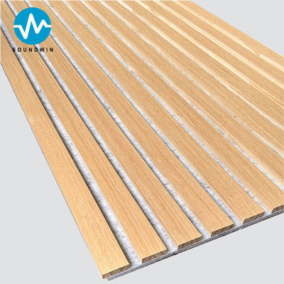 Veneer Eiche Akustik Schieferholz Wandplatten mit hellgrauem Felt Naturholz für Wohnzimmer