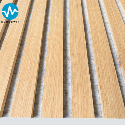Veneer Eiche Akustik Schieferholz Wandplatten mit hellgrauem Felt Naturholz für Wohnzimmer